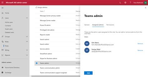 About admin roles in the Microsoft 365 admin center.